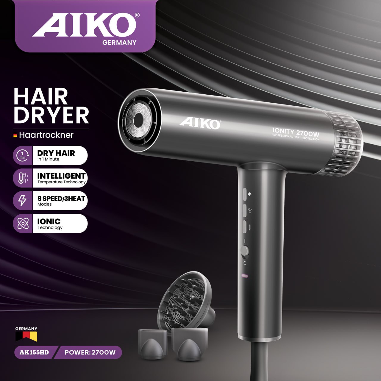 سشوار حرفه ای آیکو مدل AK155HD